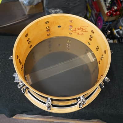 Yamaha/Japan Autog. Anton Fig Signature 6x14" Maple Snare SER.#0028- Piano Black Lqr. NOS image 9
