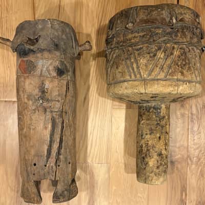 Genuine African Handcrafted Drums and Shaker Percussion Instruments (2 Hand Drums, 2 Shakers) image 4