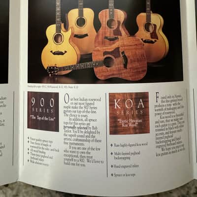 Taylor Price List & Catalog 1993 Dan Crary Koa 900 800 700 600 500 image 8
