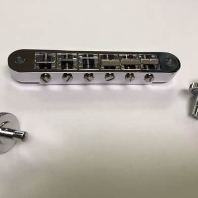 Gibson Tune-O-Matic Bridge with thumbwheels and posts Nashville image 1