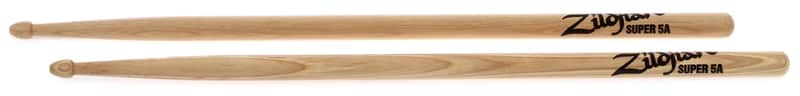 Zildjian Natural Hickory Drumsticks - Super 5A - Wood Tip (2-pack) image 1