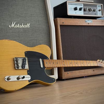 Whitfill T Custom Shop Boutique Relic Telecaster Lightweight Swamp Ash Blackguard, 3,06kg, 10" Radius uvm. 2021 - Aged Butterscotch Relic image 7