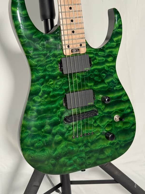 custom built Ibanez style guitar RGA style 2025 - Transparent green nitro image 1