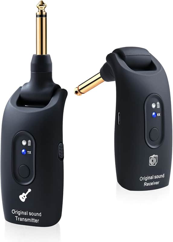 2.4GHz Wireless Guitar System Rechargeable Audio Wireless Transmitter Receiver for Guitar Bass Electric Instruments,Over 30m/100 Feet Transmission,270°Rotatable,4hours Woring Time image 1