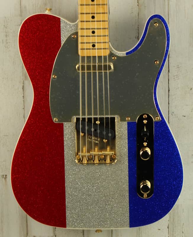 DEMO Fender Buck Owens Telecaster - Red/Silver/Blue Sparkle (703) image 1