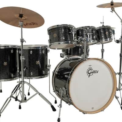 Gretsch Drums Catalina Maple 7-piece Shell Pack - Black Stardust Silver Sparkle image 2