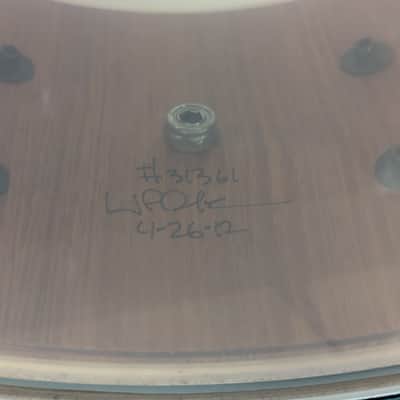 Pork Pie 14x6 in mahogany/ Maple 10 lug snare drum 2012 - White image 11