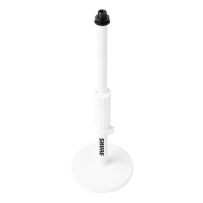SHURE by Gator Round Base Desktop Mic Stand with Standard Height-Adjustable Twist Clutch and 6" Base, White (SH-DESKTOP1-W) image 9