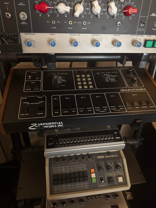 Sequential DrumTraks 12-Voice Drum Machine 1984 Black image 1