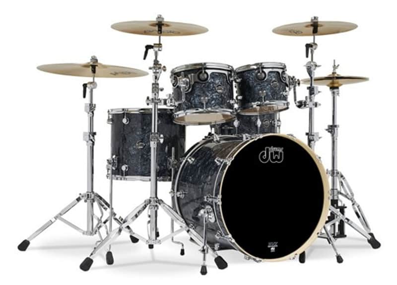 DW Drum Workshop Performance Series 4-Piece Finish Ply Drum Shell Pack (Black Diamond) image 1