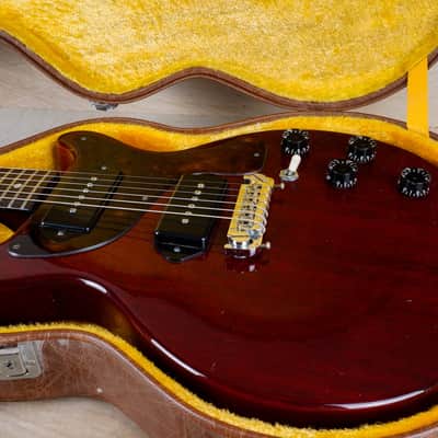 Univox Limited Edition Double Cutaway Junior Special Style MIJ 1970s Cherry Vintage Japan Jr  DC w/ Hard Case image 2