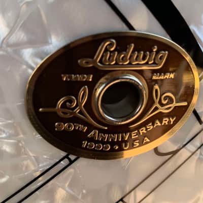 1999 Ludwig 90th Anniversary Classic Maple 6.5x14 Snare Drum in Top Hat & Cane w/ Case image 3