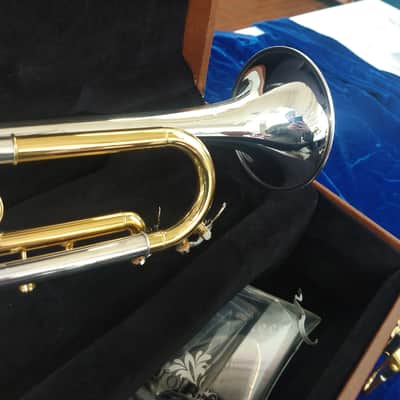 New Carol Brass CTR-5000L-GST-Bb-SRL Mariachi Model Bb Trumpet - Silver Plate/Gold Lacquer with Case image 10