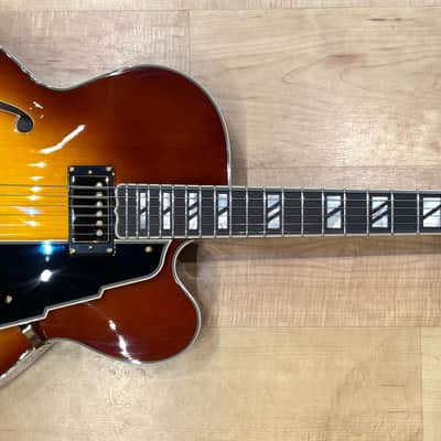 D'Angelico Excel Series EXL-1 Archtop Electric Hollow-Body Jazz Guitar with Humbucker Pickup Iced Tea Burst image 2