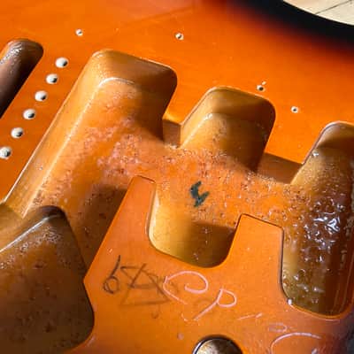 Fender Stratocaster Electric Guitar Body Mexico Strat Sunburst 1998 image 7