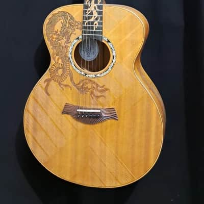 Acoustic Guitar Grand Concert, Handmade by Blueberry Dragon Motif image 10