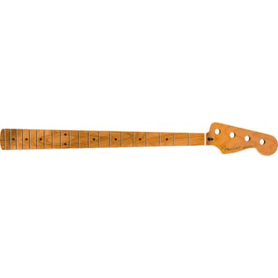 Fender Roasted Maple Jazz Bass Neck, 20 Medium Jumbo Frets, 9.5" Radius, āCā Shape image 1