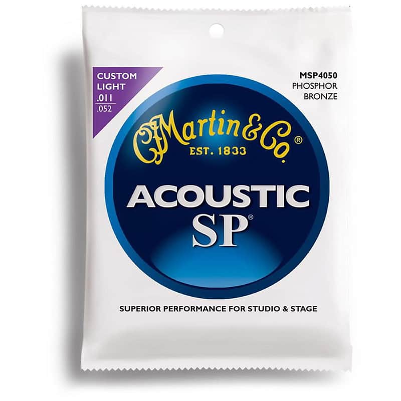 Martin MSP-4050 SP 92/8 Phosphor Bronze Custom Light Acoustic Strings image 1