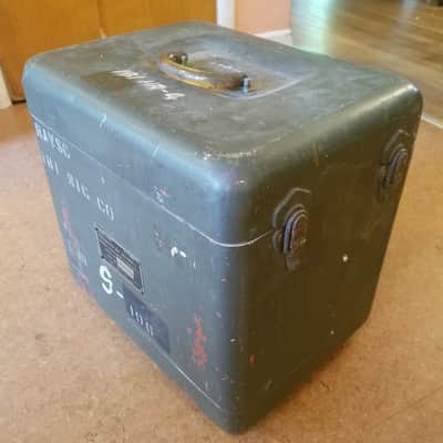 Jensen Federal Military speaker cab Projector Set AN/PFP-1 w/ Full-range P8P C5556 25 watt AlNiCo 8" 16 Ohm driver and cable 1954 - olive metal image 4