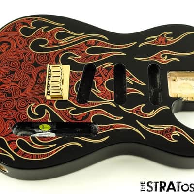 USA Fender James Burton Telecaster Tele BODY + HARDWARE Red Paisley Flame image 1