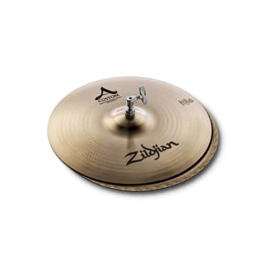 Zildjian 14" A Custom Mastersound Hi-Hat Cymbals (Pair) - Brilliant image 1