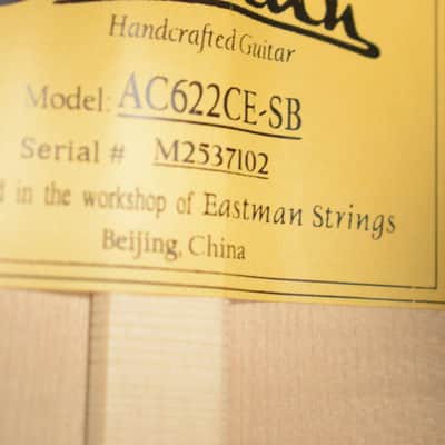 Eastman AC622CE-SB Acoustic Electric Grand Auditorium Sunburst Truetone Gloss image 10