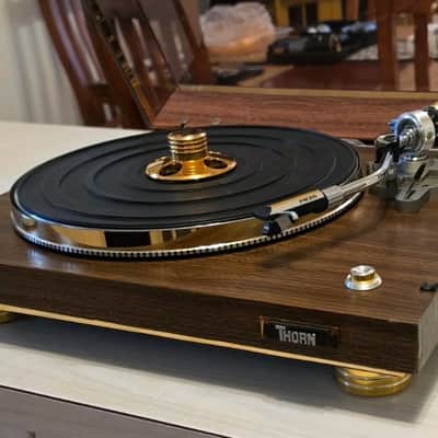 VINTAGE THORN RESTORED TURNTABLE/33/45 SPEED/GOLD STYLE CHROME EDITION image 6