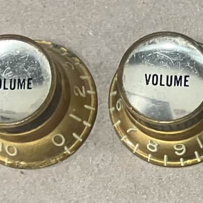 Gibson- Reflector knobs, Gold, 1960's, Pair image 1