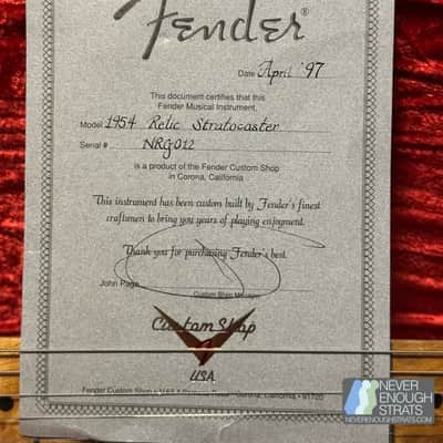 Fender Custom Shop '54 Cunetto Relic "Norm's Rare Guitars" Stratocaster 1997 Sunburst image 3