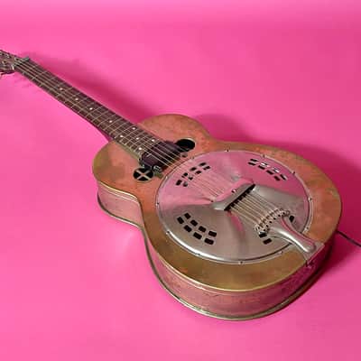 1936 Dobro M-32 Gold Roundneck fiddle edge resonator image 5