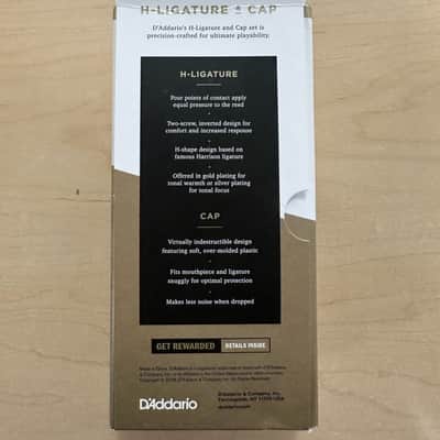 D'Addario Woodwinds H-Ligature for Clarinet Bb Gold image 3