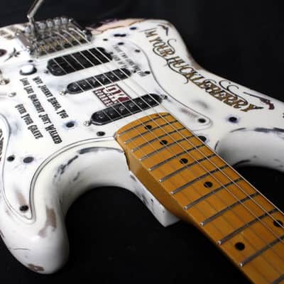Custom Painted and Upgraded Ultra Rare (MIK) Mid 80's Arbor T-516 Guitar - Aged and Worn With Custom Graphics and Matching Pickguard image 16
