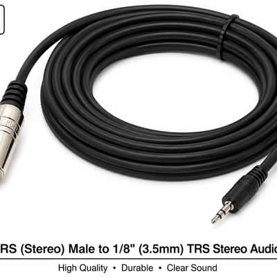2 MR DJ CEQS12 12 ft 1/4" TRS (Stereo) Male to 1/8" (3.5mm) TRS Stereo Audio Cable image 3