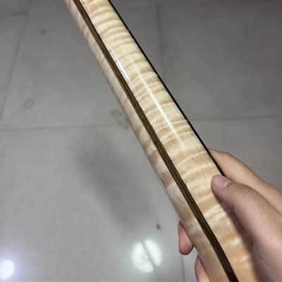 22Frets Natural color Flame Maple Electric guitar Neck Rosewood DIY gloss parts image 5