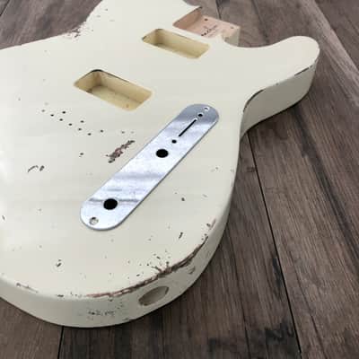FRANCHIN Mars guitar body Relic Aged Vintage White 100% Nitro Lacquer Cracks TV Jones Pickups Alder T-Style Made in Italy - Stock piece #22920526 image 8