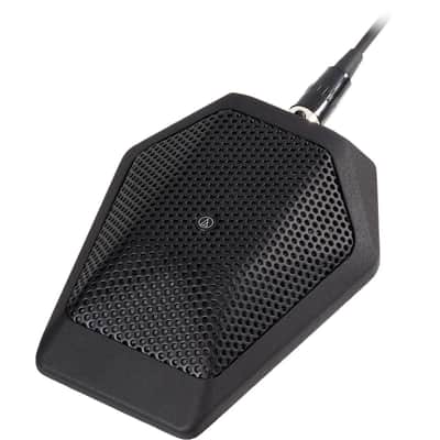 Audio-Technica U851RB Cardioid Condenser Boundary Microphone with Integral Power Module, Phantom Power Only, Black image 1