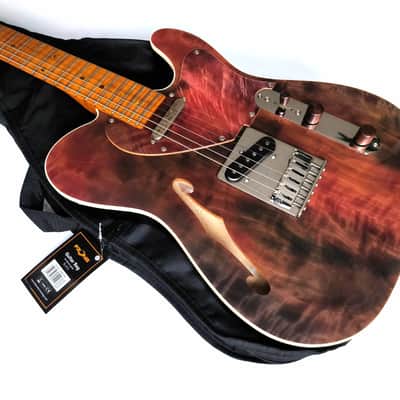 (made in Ukraine) Para Custom Chest'n'Pear Tele '2023 Flame Fade w/GigBag image 12