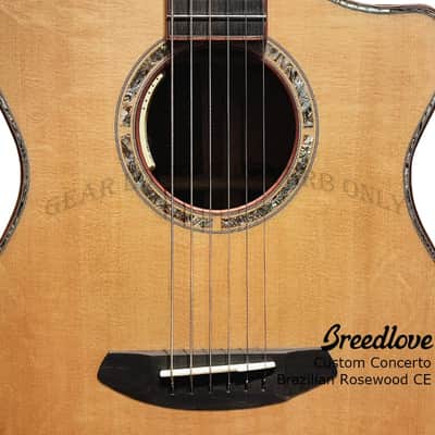 Breedlove Custom Shop Concerto Bearclaw Sitka Spruce & Brazilian rosewood acoustic electric guitar #28629 image 7