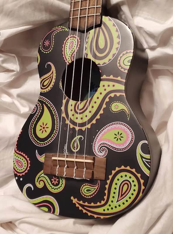 2011 Kala KA-SB PAISLEY Ukadelic Ukulele - Black Paisley Uke image 1