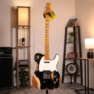 Fender Custom Shop Double Esquire 1950 Super Heavy Relic - Maple Fingerboard, Black image 2