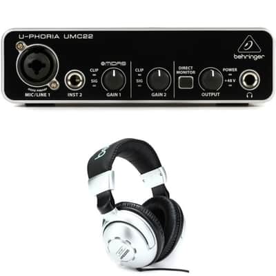 Behringer U-Phoria UMC22 USB Audio Interface and Headphones image 2