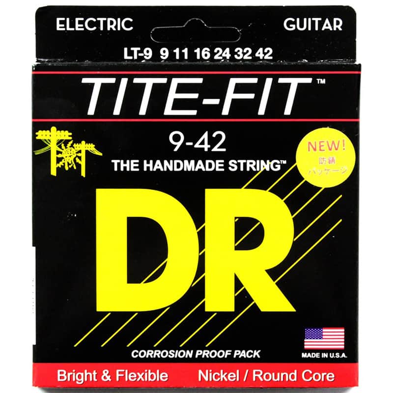 DR Strings LT-9 Tite-Fit Nickel Plated Light Electric Guitar Strings 09-42 image 1