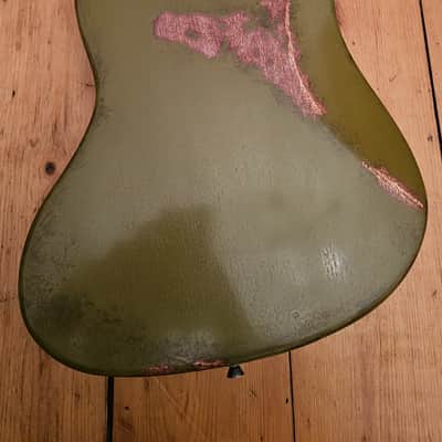 Custom Jazzmaster green electric guitar relic with P90 pickups 2025 image 6