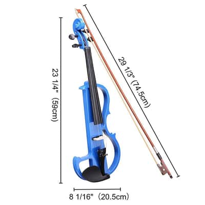 Cxxss 4/4 Violin Electric Violin(right hand)Blue-US image 15
