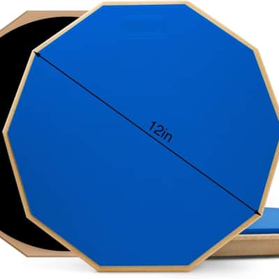 12 Inch Practice Drum Pad with Stand and Sticks, Beginner Snare Drum Pad with Drumsticks and Carrying Bag, Double Sided Silent Drum Pad (Blue) image 3