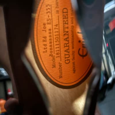 Epiphone Joe Bonamassa Signature ES-355 Standard Outfit 2019 - Ebony image 10