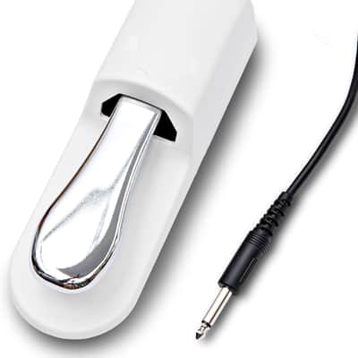 Sustain Pedal - Universal Pedal for Keyboard Piano, Digital Pianos, MIDI Keyboards & Synths - Conversion Switch for All Brands - 1/4'' Jack, Anti-Slip Design, Extended Cable (WHITE) image 1