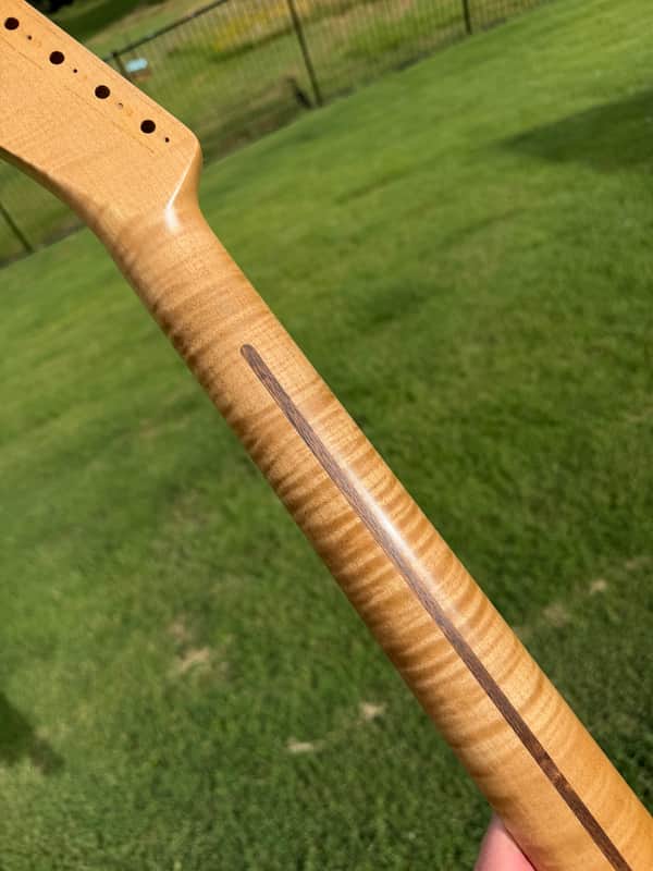 Guitar Mill AAA Flame Maple T-Style neck with nitro finish. image 1