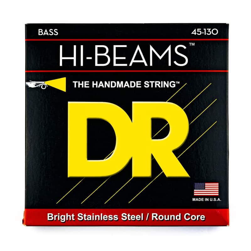DR Strings HI-BEAM Stainless Steel 45-130 5-String Bass Guitar Strings image 1