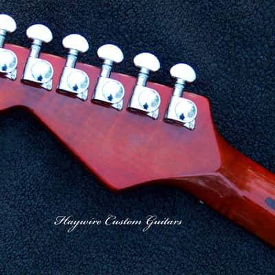 X-Light 6.2 lb. Cherry-Burst Stratocaster with Rosewood/Roasted Flame Maple Neck + 7 Sound Switching +Treble Bleed+ Working Bridge Tone+ Frets leveled, Crowned and Polished +Grover 406C Locking Tuners!! image 5